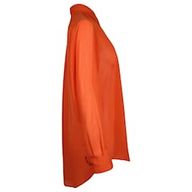 Acne-Camicia Button Down Sheer di Acne Studios in poliestere arancione-Arancione