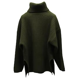 Acne-Acne Studios Chunky Turtleneck Sweater in Olive Green Wool-Green,Olive green