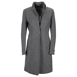 Brunello Cucinelli-Brunello Cucinelli Single-Breasted Coat in Grey Wool-Grey
