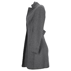 Brunello Cucinelli-Brunello Cucinelli Einreihiger Mantel aus grauer Wolle-Grau