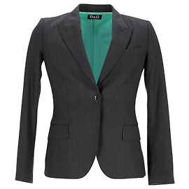 Dolce & Gabbana Single-Breasted Blazer in Black Polyester Black