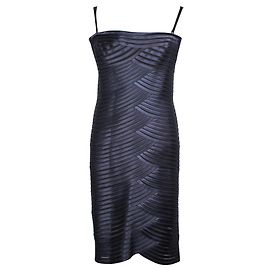 Bcbg Max Azria Trägerloses blaues Metallic-Bandage-Kleid Blau