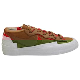 Autre Marque-Sacai x Nike Blazer Low Sneakers in British Tan Suede-Brown,Beige