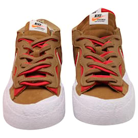 Autre Marque-Sacai x Nike Blazer Low Sneakers in British Tan Suede-Brown,Beige