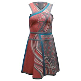 Herve Leger-Herve Leger Eriko Tidal Wave Jacquard Dress in Multicolor Print Rayon-Other