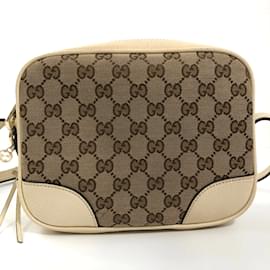 Gucci-Sac messager Bree en toile GG 449413-Beige