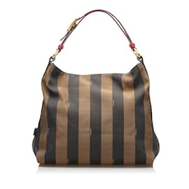 Fendi-Pequin Sac à bandoulière 8BR669-Marron