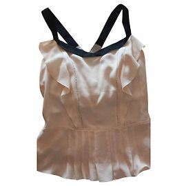 Miu Miu Silk Chiffon Top Cream Cream