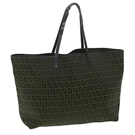 Fendi-FENDI Zucchino Canvas Tote Bag Red Auth rd4403-Rouge