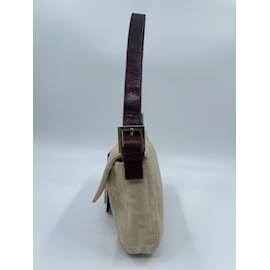 Fendi-Baguette en toile blanche Fendi-Blanc