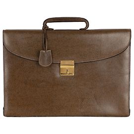 Gucci Vintage Leather Briefcase Brown