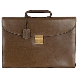 Gucci-Gucci Vintage Leather Briefcase-Brown