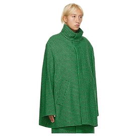 Casaco Balenciaga de lã pied de pombo verde e preto Verde