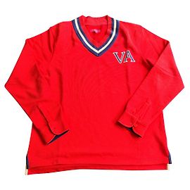 Vicomte Arthur Roter V-Ausschnitt Pullover Baumwolle XL Rot