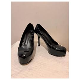 Yves Saint Laurent-YSL TripToo patent leather heels-Black,Navy blue