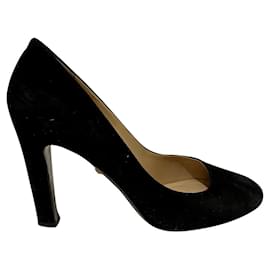 Diane Von Furstenberg-DvF classic high heeled suede pumps-Black