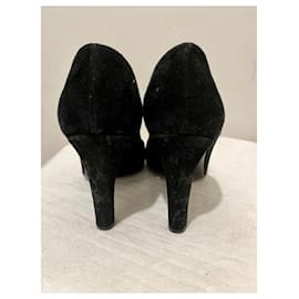 Diane Von Furstenberg-DvF classic high heeled suede pumps-Black