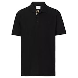 Burberry-Camisa polo clássica em piqué de algodão orgânico-Preto
