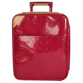 Louis Vuitton-Louis Vuitton Pegase 45 carrinho em couro envernizado vermelho-Vermelho