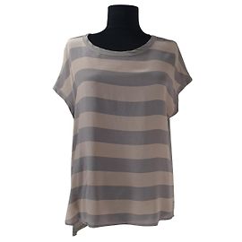 Top a righe in seta e tencel Luisa Cerano Multicolore