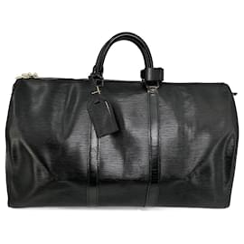 Louis Vuitton-Black Epi Leather Louis Vuitton Keepall 50-Black