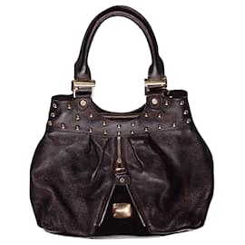 Jimmy Choo-Black Calf Leather HOBO Top Handle Zipped Handbag-Black