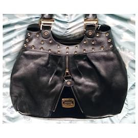 Jimmy Choo-Black Calf Leather HOBO Top Handle Zipped Handbag-Black