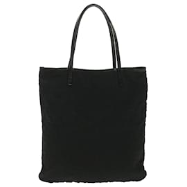 Fendi-Sac cabas en toile FENDI Zucca Noir Marron Auth ar9031-Marron,Noir