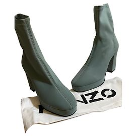 Bottines Kenzo Vert Amande Cuir Vert clair
