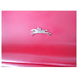 Longchamp-embolsado 100%Longchamp cuero rojo-Roja