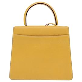 Loewe-LOEWE Barcelona Hand Bag Leather 2way Yellow Auth am4030-Yellow