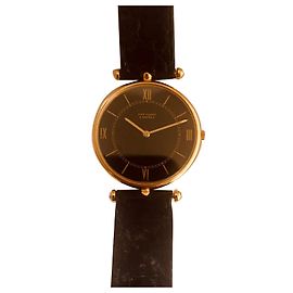 Van Cleef & Arpels Goldene 18 Karat Mechanische Uhr Schwarz Schwarz