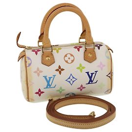 Louis Vuitton Monogram Multicolor Mini Speedy Hand Bag White M92645 White Multiple colors