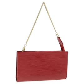 Louis Vuitton-LOUIS VUITTON Epi Bucket PM Pouch Pouch Red LV Auth 38128-Vermelho