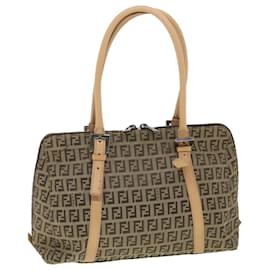 Fendi-FENDI Zucchino Canvas Sac à bandoulière Marron Beige Auth rd4382-Marron,Beige