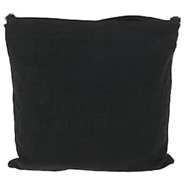 Fendi-FENDI Zucca Canvas Sac à bandoulière Nylon Noir Auth rd4345-Noir