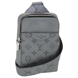 Louis Vuitton-LOUIS VUITTON Taiga Rama Outdoor Sling Bag Shoulder Bag M30833 LV Auth 38176a-Black,Silvery