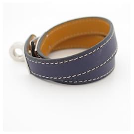Hermès-Hermès Kelly lined lap bracelet 18 CM LEATHER SWIFT NAVY BLUE STRAP-Navy blue