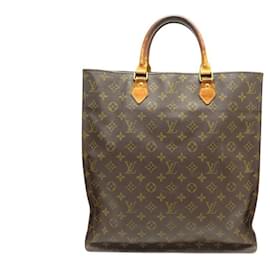Louis Vuitton-VINTAGE SAC A MAIN LOUIS VUITTON CABAS PLAT M51140 TOILE MONOGRAM HANDBAG-Marron