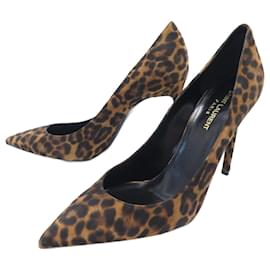 Saint Laurent-NINE SAINT LAURENT SHOES PUMPS 582301 leopard 40 NEW PUMP SHOES-Black