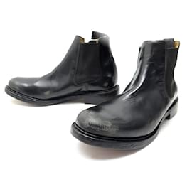 Church's-CHURCH'S SHOES BOOTS WELLS 8.5g 42.5 USED EFFECT LEATHER CHELSEA BOOTS-Black
