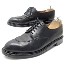 JM Weston-JM WESTON SHOES 598 DERBY HALF HUNTING 7.5D 41.5 BLACK LEATHER SHOES-Black