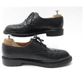 JM Weston-JM WESTON SHOES 598 DERBY HALF HUNTING 7.5D 41.5 BLACK LEATHER SHOES-Black