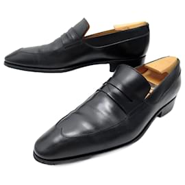 JM Weston-SHOES JM WESTON CONTI MOCCASIN 436 6.5C 40 40.5 LOAFERS-Black
