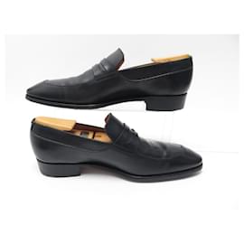 JM Weston-SHOES JM WESTON CONTI MOCCASIN 436 6.5C 40 40.5 LOAFERS-Black