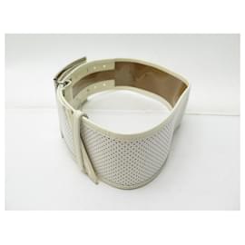 Fendi-Fendi belt 8C0335 FF WIDE T74 WHITE LEATHER BUCKLE LOGO LEATHER BELT-White