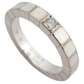 Cartier-CARTIER RING STRAPS B4058751 taille 51 WHITE GOLD 18k diamond 0.05CT GOLD RING-Silvery
