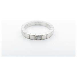 Cartier-CARTIER ANELLO CINTURINI B4058751 taille 51 ORO BIANCO 18diamante k 0.05ANELLO IN ORO CT-Argento