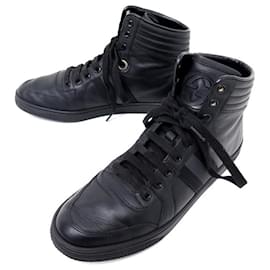 Gucci-GUCCI SHOES HIGH TOP SNEAKERS SNEAKERS 309555 38.5 IT 39.5 EN LEATHER SHOE-Black