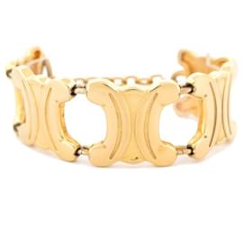 Céline-CELINE TRIOMPHE T BRACELET 20 GOLDEN STEEL LINK STRAP-Golden